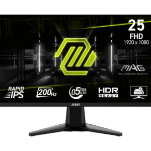 MSI MAG 255F E20, 25″ (1920×1080) FHD 200Hz 0.5ms, Rapid IPS Gaming Monitor