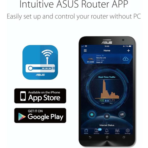 Asus RT-AX52 AX1800 Dual Band WiFi 6 Extendable Router - Image 3