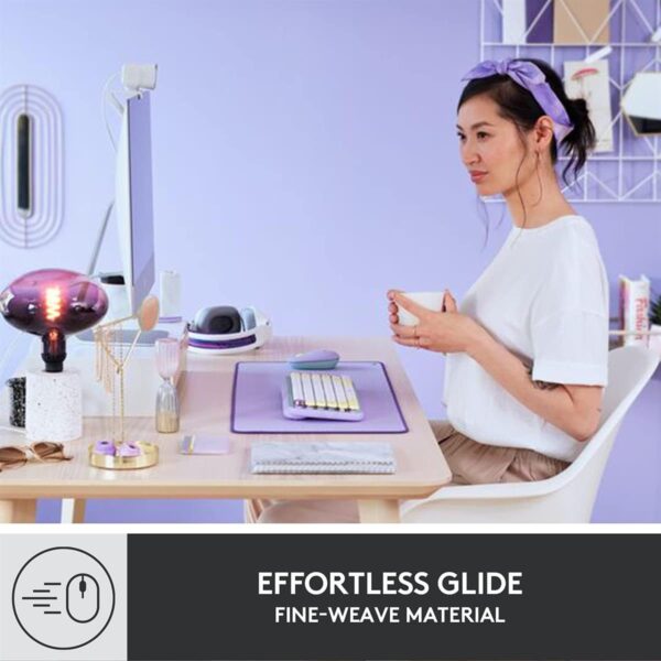 Logitech Desk Mat Studio Series Extended Mouse Pad with Spill-resistant Durable Design Lavender - Image 3
