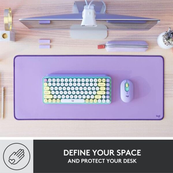 Logitech Desk Mat Studio Series Extended Mouse Pad with Spill-resistant Durable Design Lavender - Image 2
