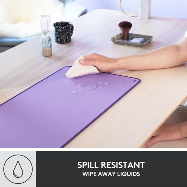 Logitech Desk Mat Studio Series Extended Mouse Pad with Spill-resistant Durable Design Lavender - Image 6
