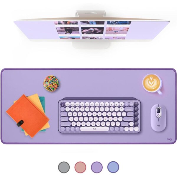 Logitech Desk Mat Studio Series Extended Mouse Pad with Spill-resistant Durable Design Lavender