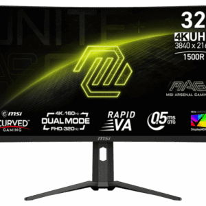 MSI MAG 321CUPDF, 32″ Dual Mode, 4K 160Hz, FHD 320Hz 0.5ms, Rapid VA Curved Gaming Monitor